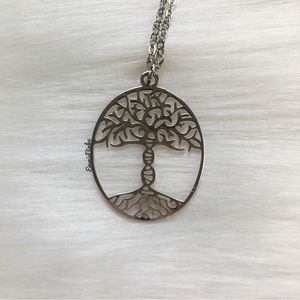 💥3/$28 New Stainless Steel Hollowed Tree of Life Double Helix Pendant Necklace